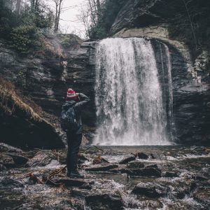 Photographer at the waterfall